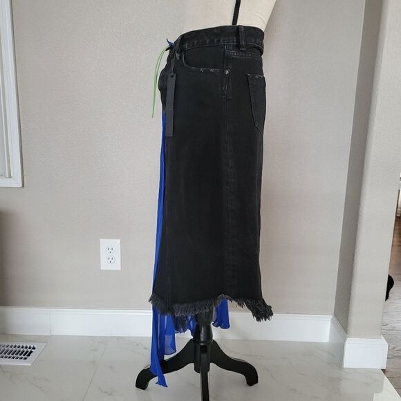 Unravel Project Ben Taverniti Denim Scarf Jeans Skirt 26 S NEW - Picture 8 of 15